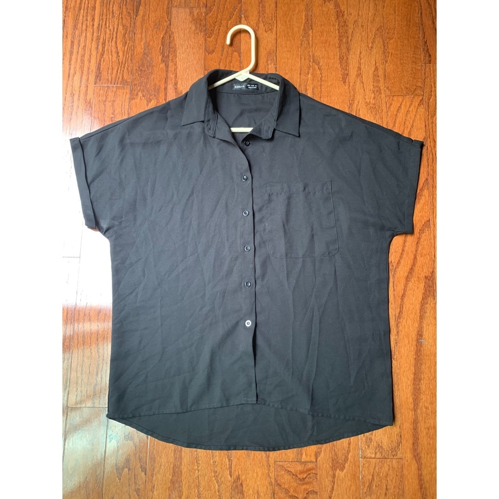 Shein Sheer Black Button Down Size S